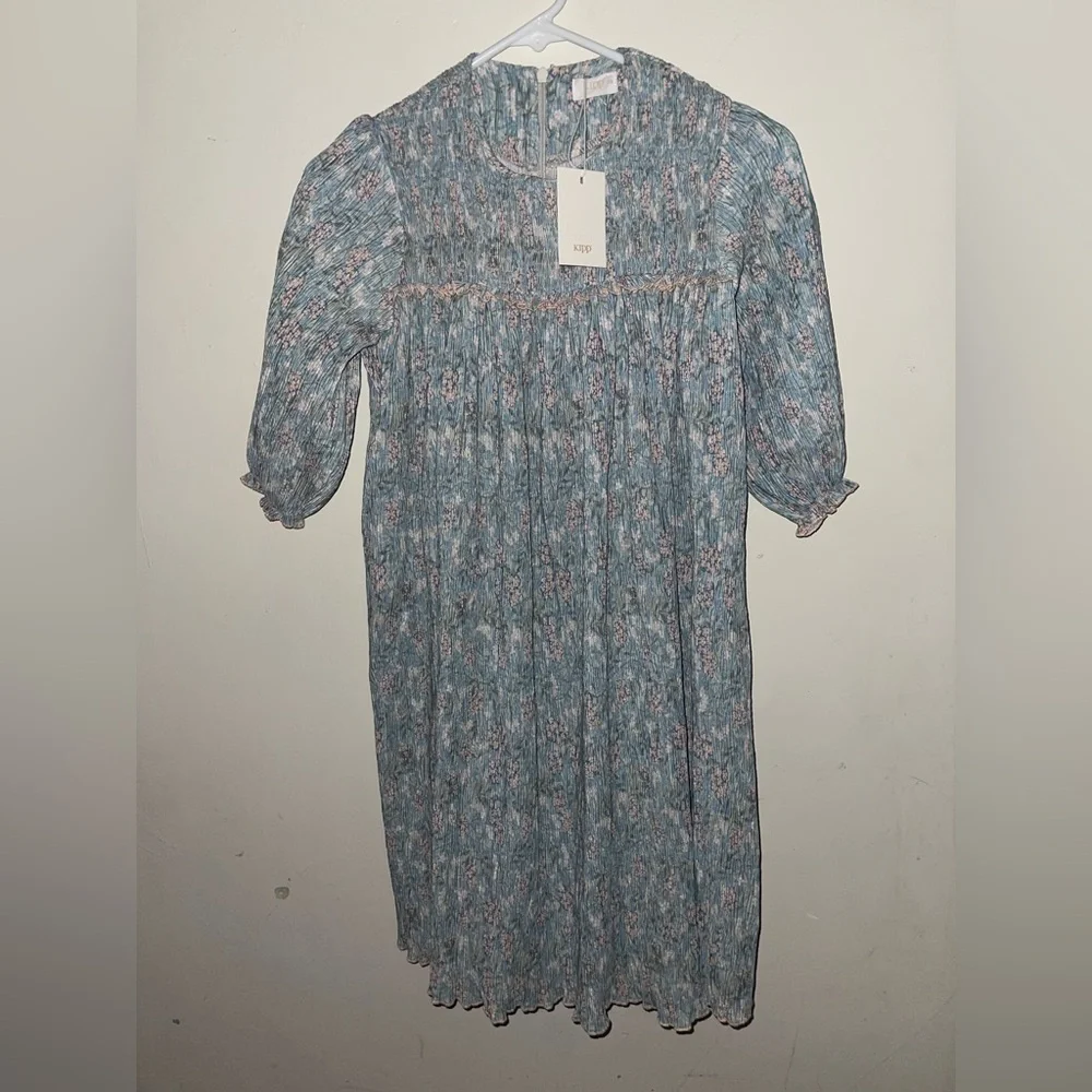 NWT Kipp Girls Asil Floral  Runched Peasane Cottagecore Dress
